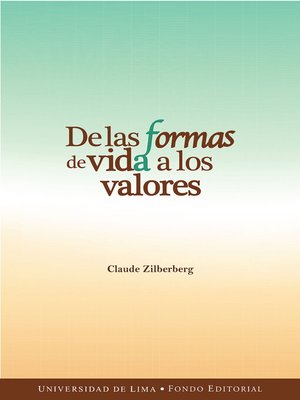 cover image of De las formas de vida a los valores